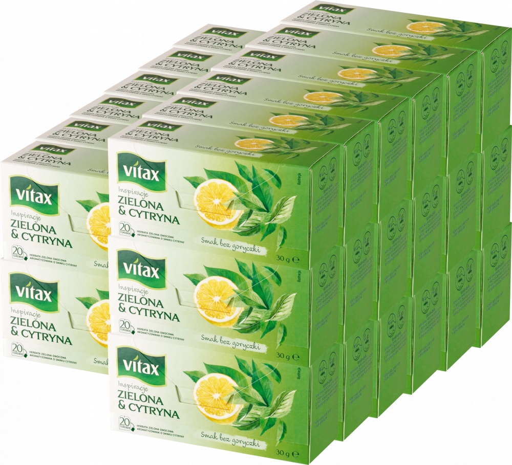 Herbata Zielona Cytryna 20tb Vitax herbata ekspresowa x30