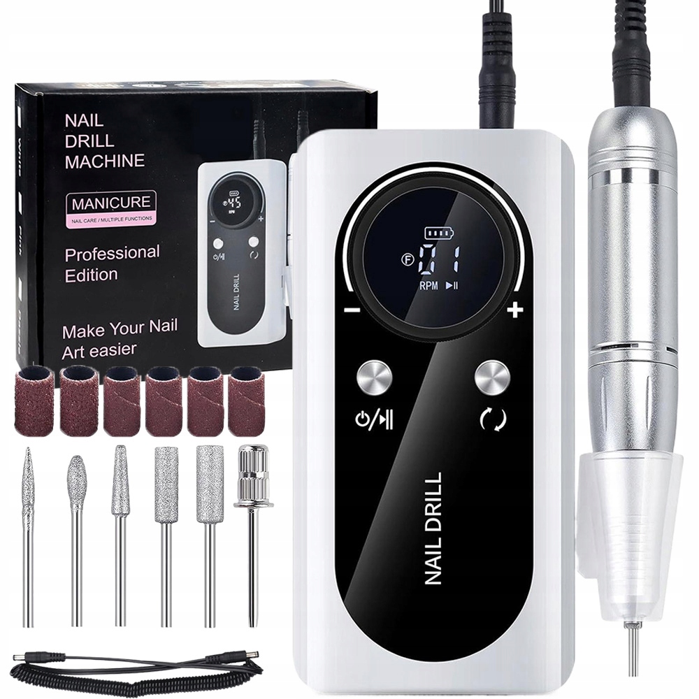 Bezdrátová Bruska Na Nehty Manikúra Pedikúra Se Stanicí Frézy