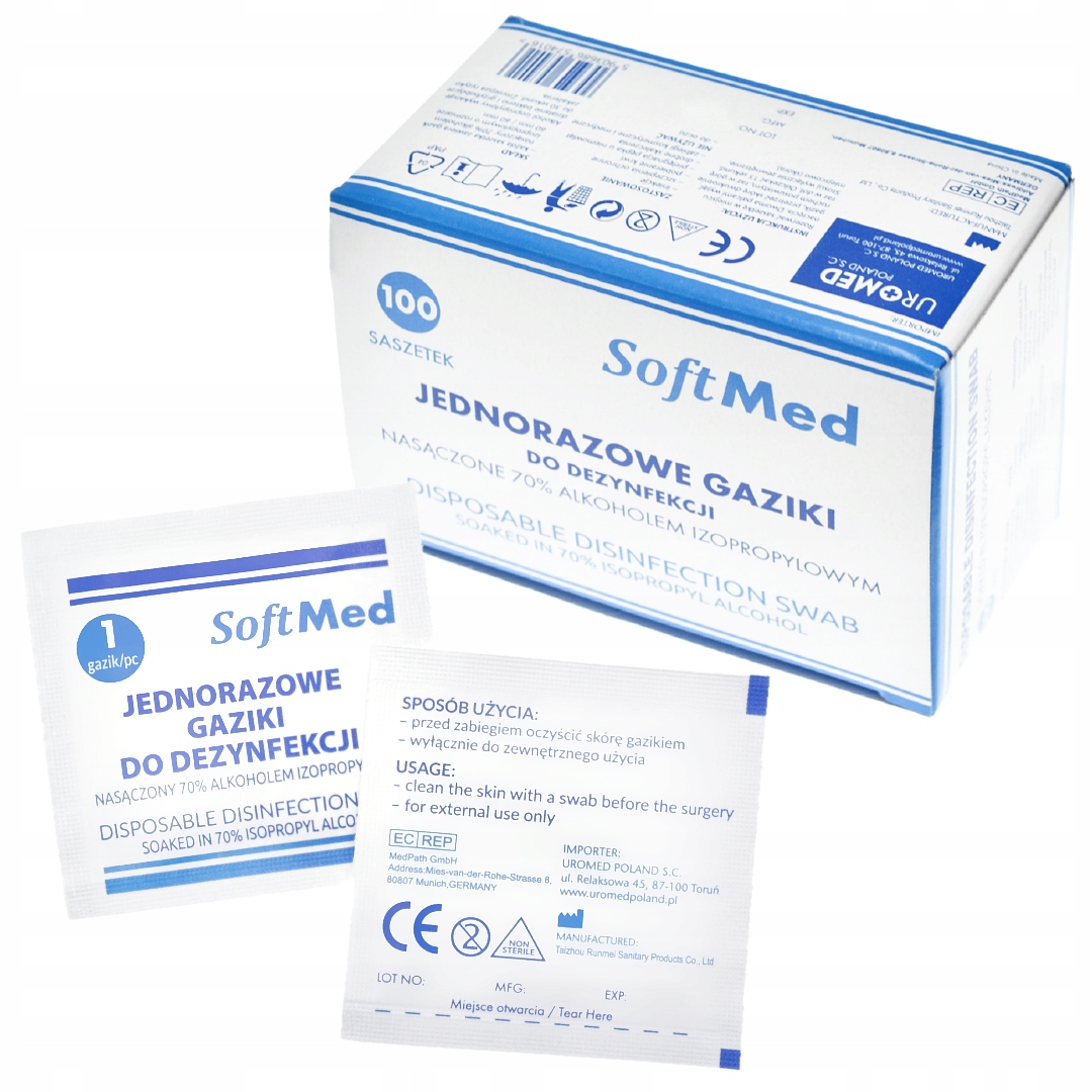 

Gaziki Nasączone 70% Alkoholem Ipa 60x60mm 100szt.