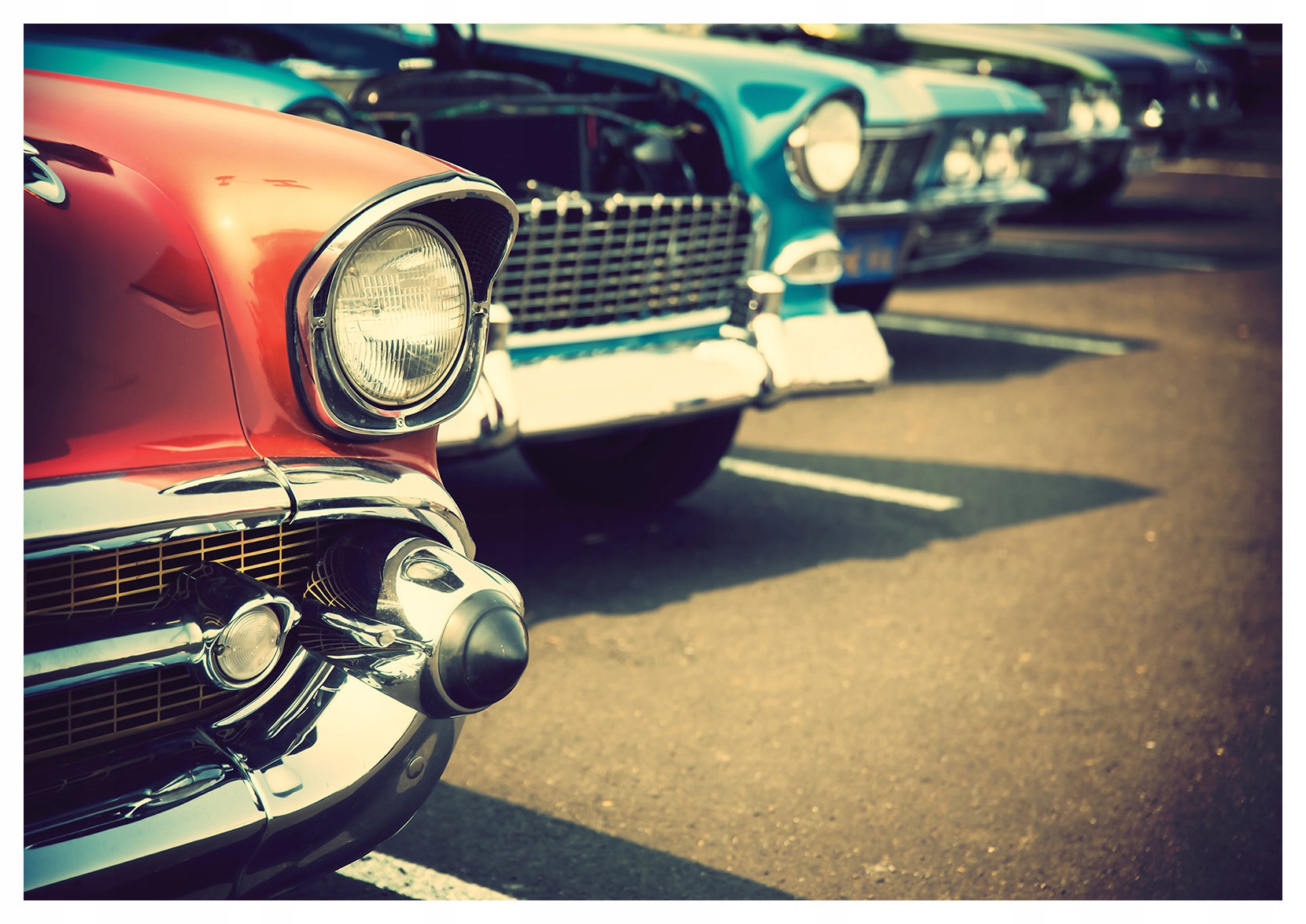 Fototapeta Červené autá Retro Vinylová klasika 368x280 lepidlo