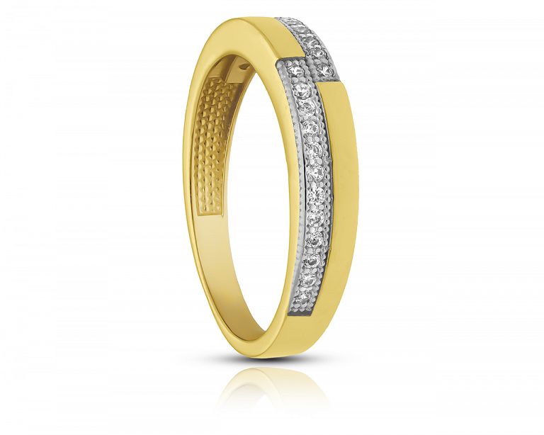 Dámský zlatý prstýnek s kameny 585 vel. 13