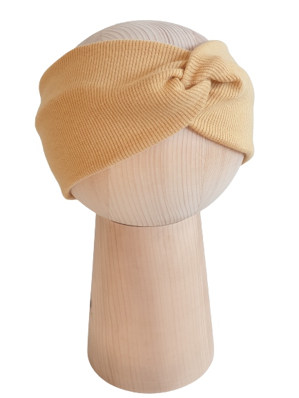 

Opaska Damska Przeplatana Prążek Musztarda 54-58cm