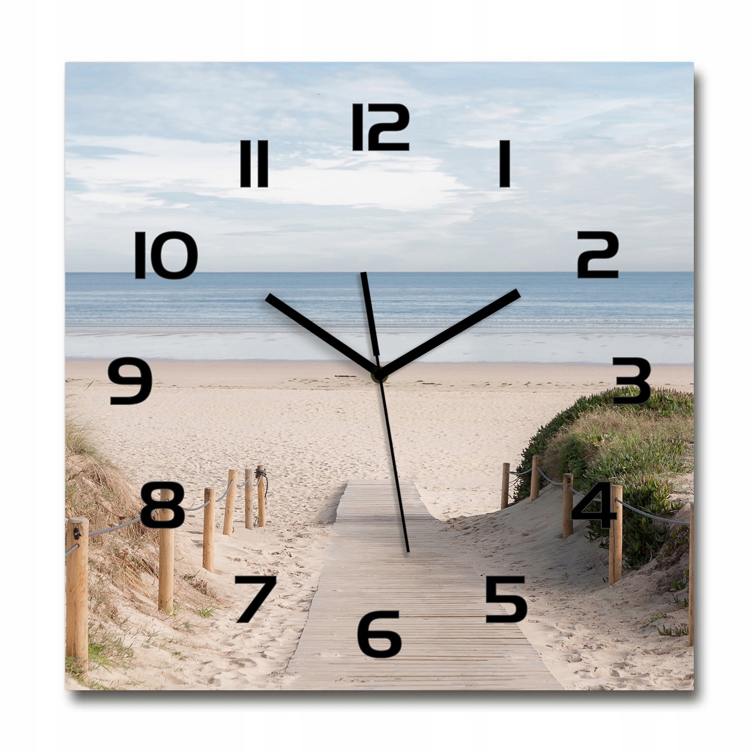 

Duży szklany zegar ścienny Ścieżka na plażę 60x60