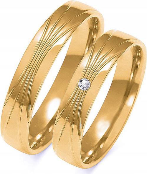 Zlatý snubní prsten 585 s diamantem, velikost 32,33,34, originální dámský pánský