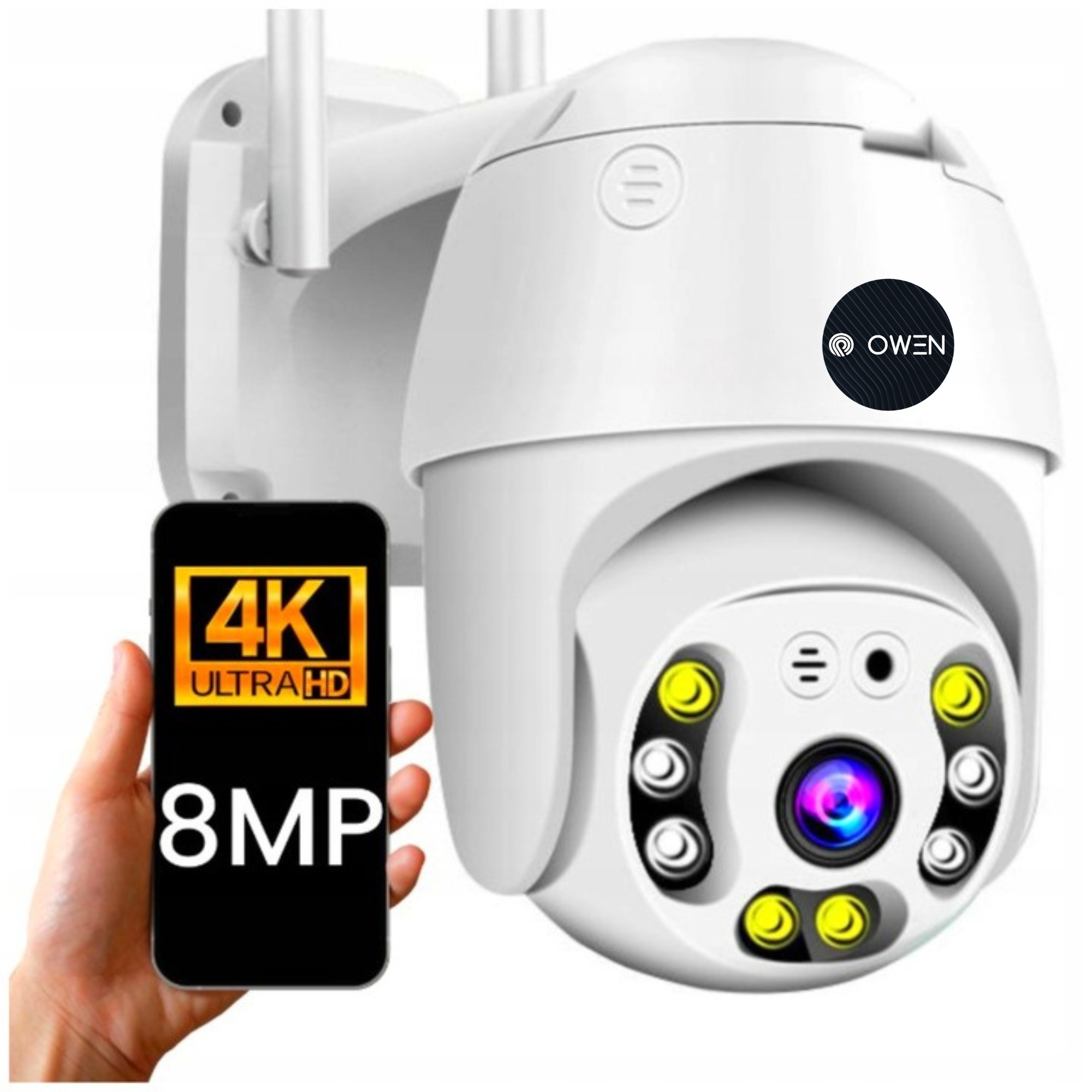 Ip Kamera WiFi Venkovní Otočná 8 mp 8 mpx Zoom Icsee Aplikace Polsko