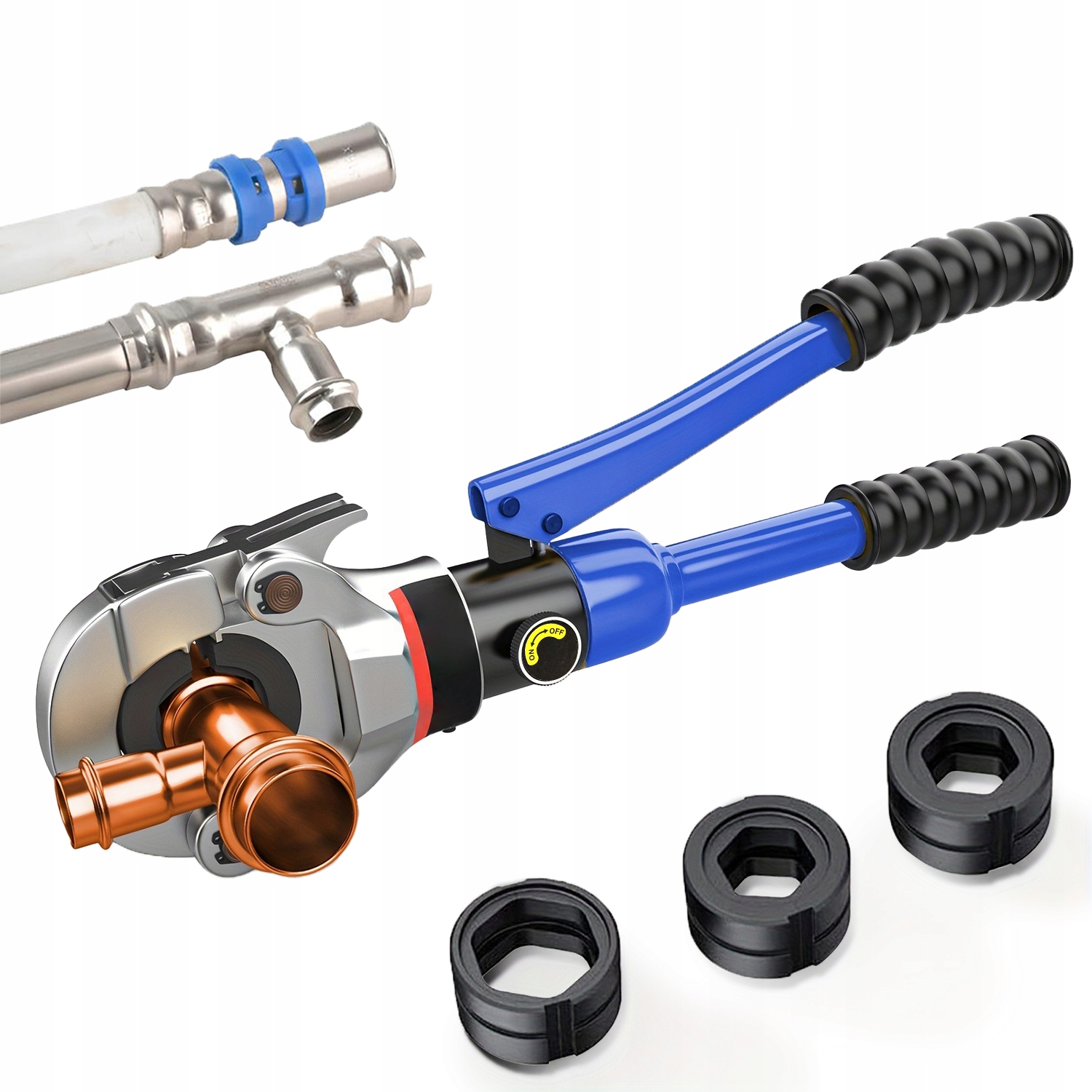 PRASKA ZACISKARKA HYDRAULICZNA RĘCZNA DO RUR PEX 12T MATRYCE PERT U 16 - 32 Rodzaj zaciskarka do rur