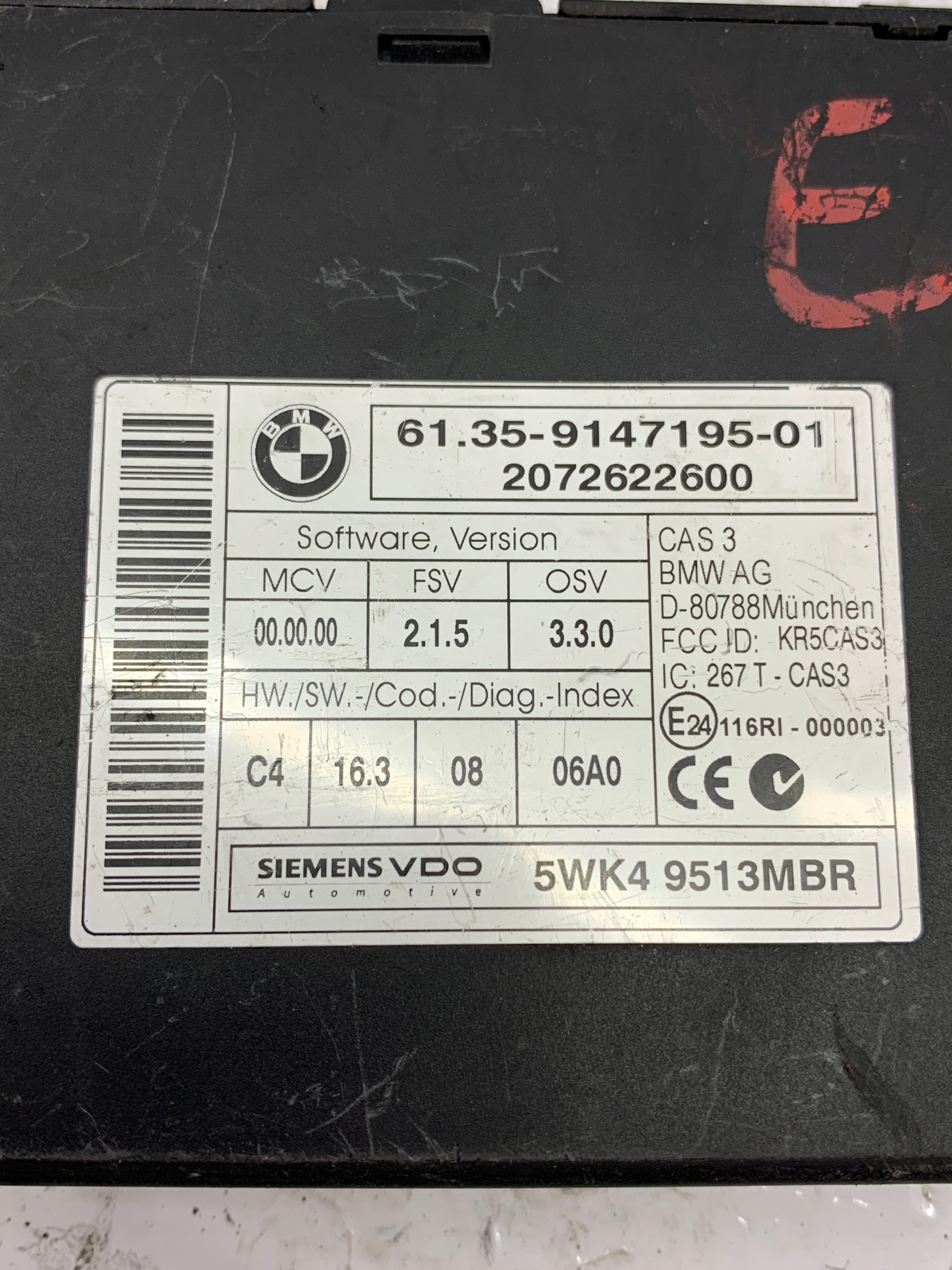 Module Unité de contrôle 9147195 BMW