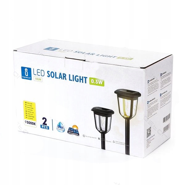 2 szt DUŻA LAMPA SOLARNA OGRODOWA LATARNIA 55cm Długość wbijanego grota 10.5 cm