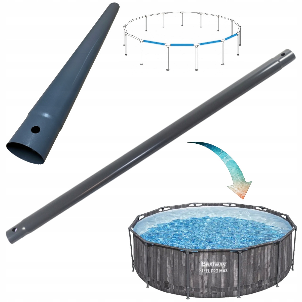 Příčka rámu do bazénu Bestway 5614X – originální vodorovná trubka