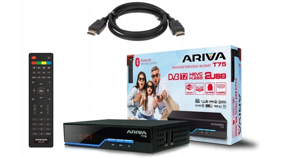 

Zestaw Dekoder DVB-T2/HEVC ArivaT75 H.265 Hdmi