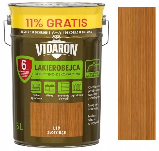 

Vidaron Lakierobejca Do Drewna L19 Złoty Dąb 5L