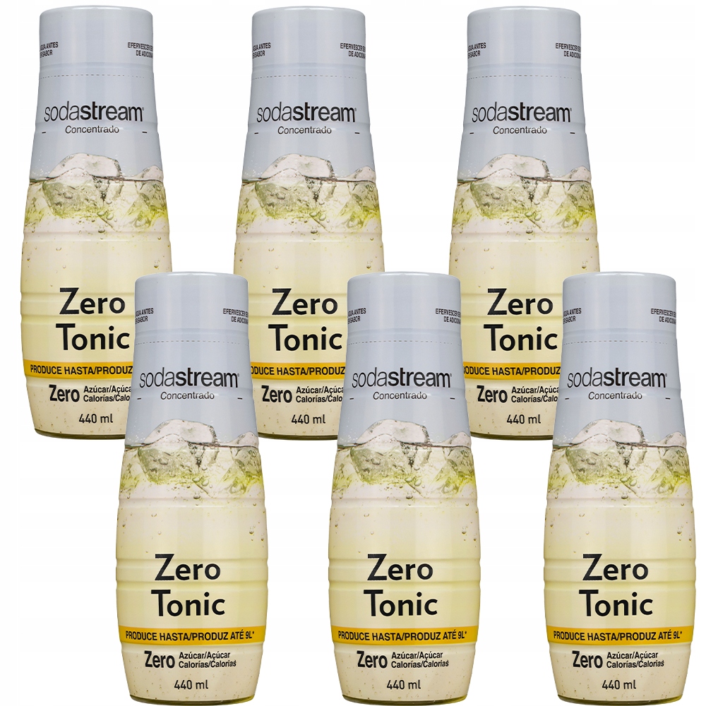 6 x Sirup Do Saturatoru Sodastream Classics Tonic Zero Cukru Tonik 440ML