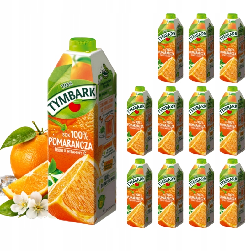 Zestaw Rodzinny Soków Tymbark Pomarańczowy 100% Na Wielkanocny Stół