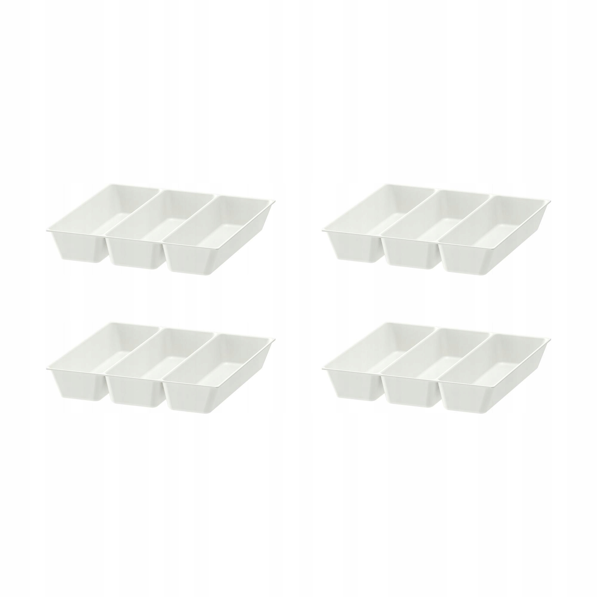 4 ks Podnos na příbory Uppdatera bílý 32x31 cm kuchyňský organizér