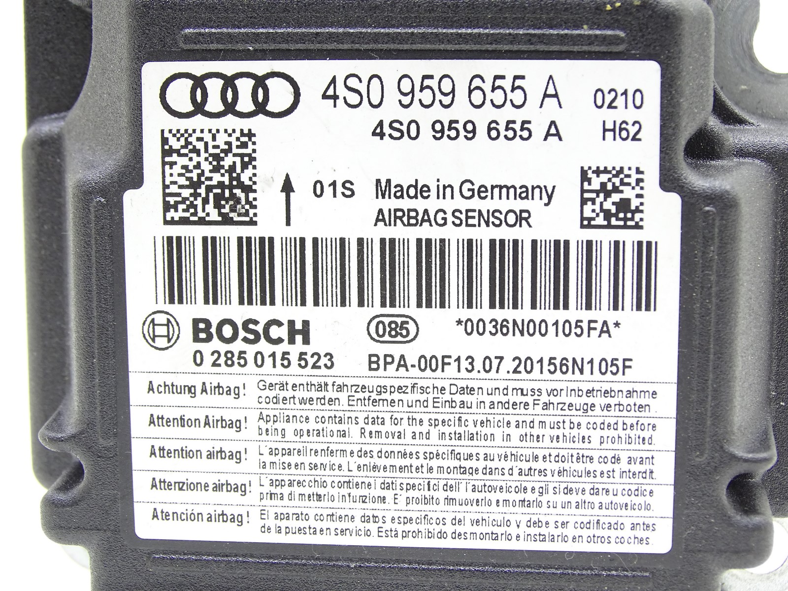 Module SENSOR Airbag AUDI R8 4S 5.2 FSI V10 4S0959655A