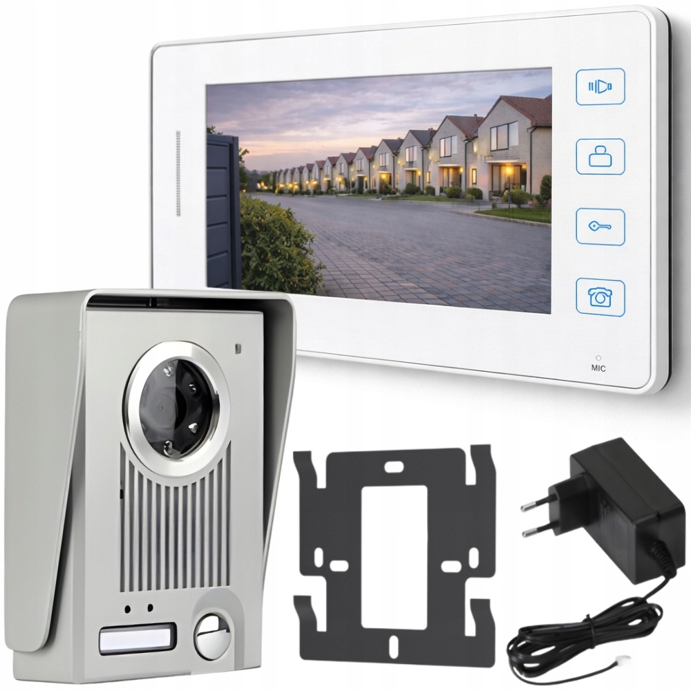 Verk 27801 Videointerkom s LCD monitorom pre bránku a bránu 220 V, biely