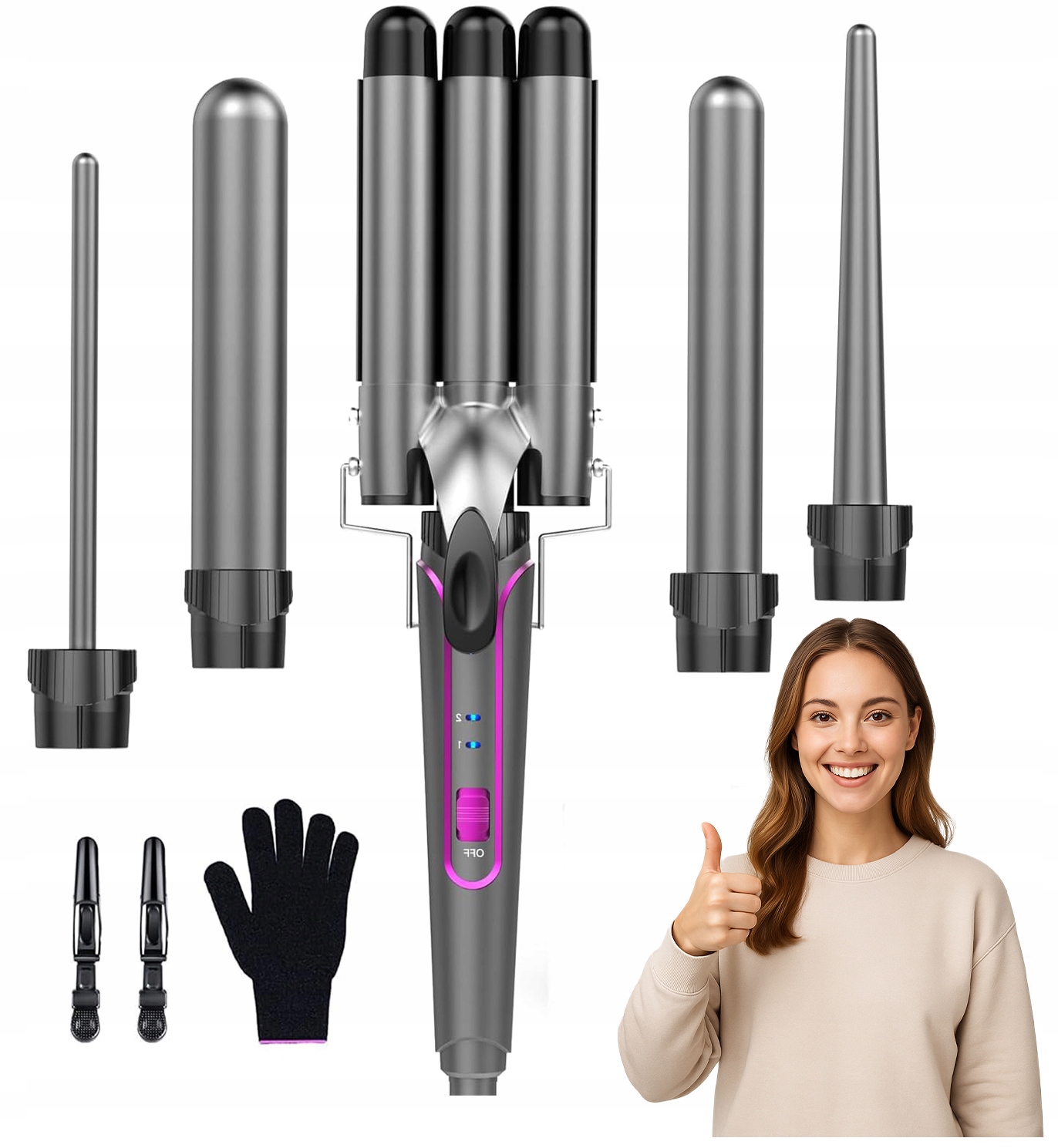 Vlnitá vlnovka Bestope Yicazi sada 5 v 1 keramická klipsy