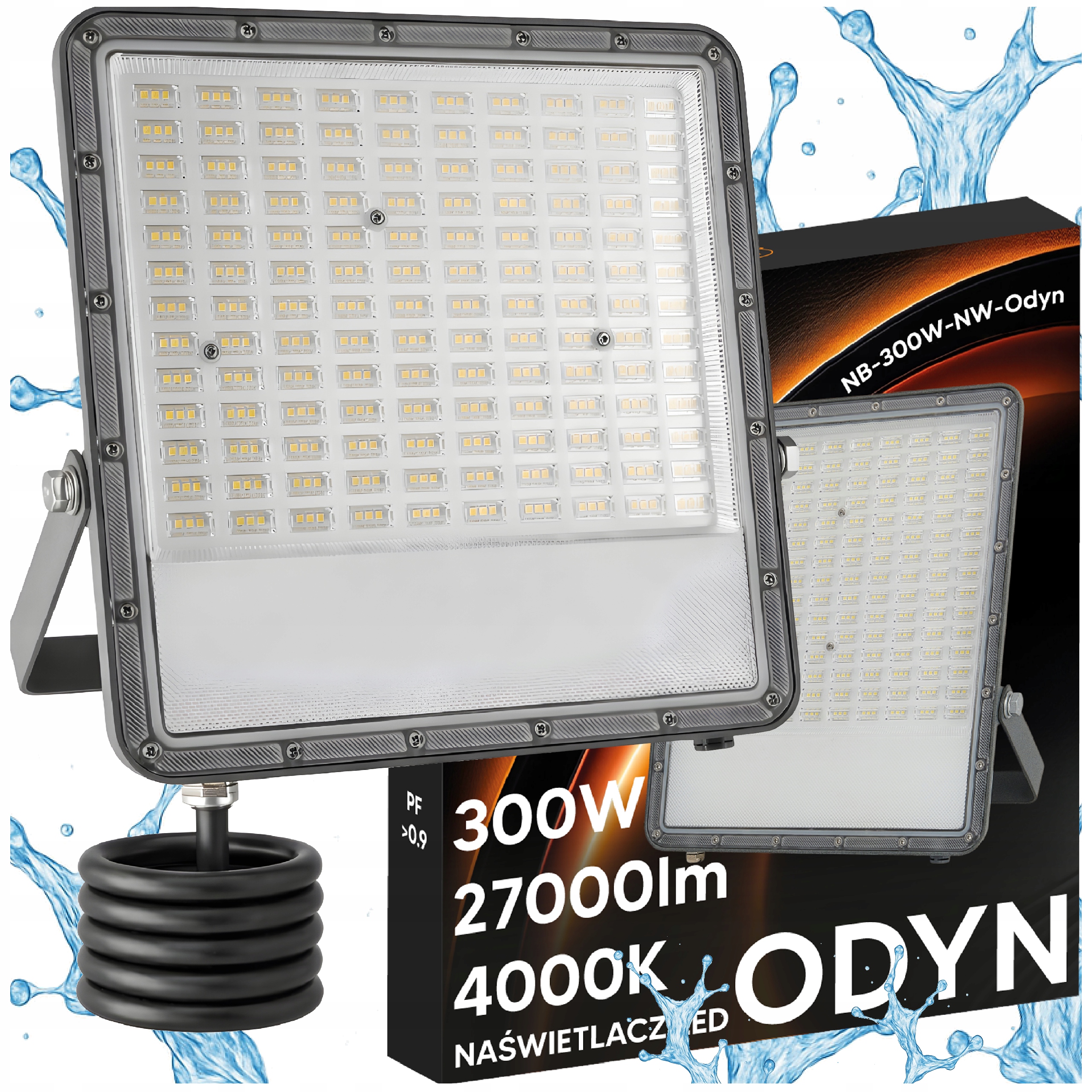 Led zářič 300W Halogenová lampa IP66 27000lm Silný, vodotěsný Premium