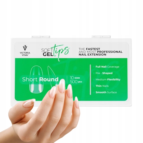 Victoria Vynn Soft Gel Tips Krátké Kulaté 500 kusů