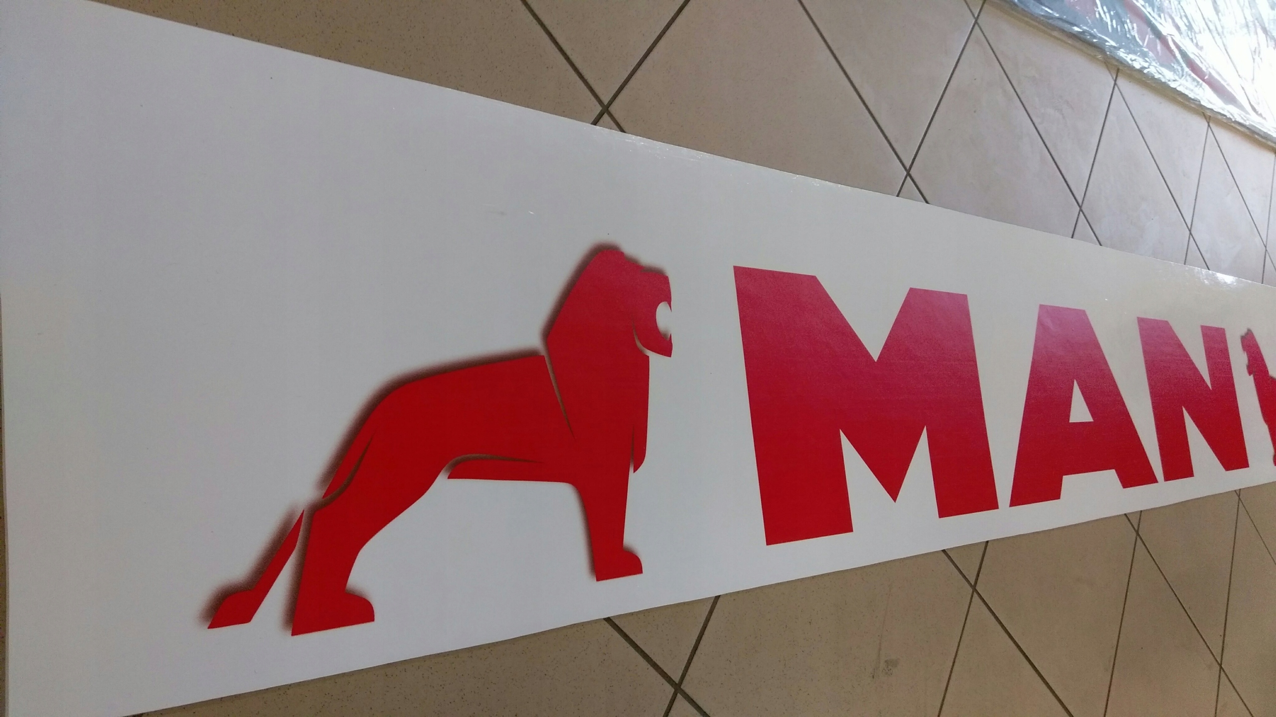 Chlapacz fartuch naczepy przyczepy MAN bialy Installation side Rear