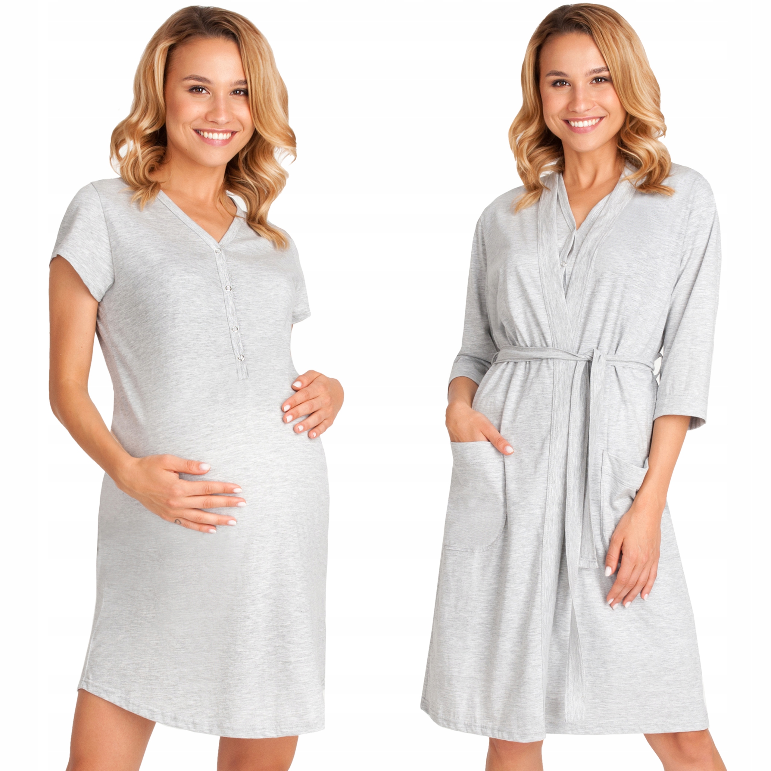 KOSZULA DO KARMIENIA SZLAFROK CIĄŻOWY KOMPLET XXL Rozmiar XXL