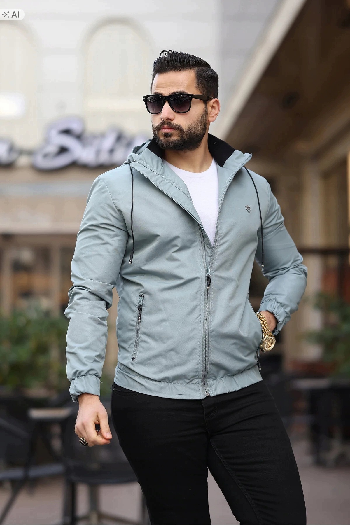 Lehká Sportovní Pánská Bunda S Kapucí Ve Stylu Calm XL 5IA