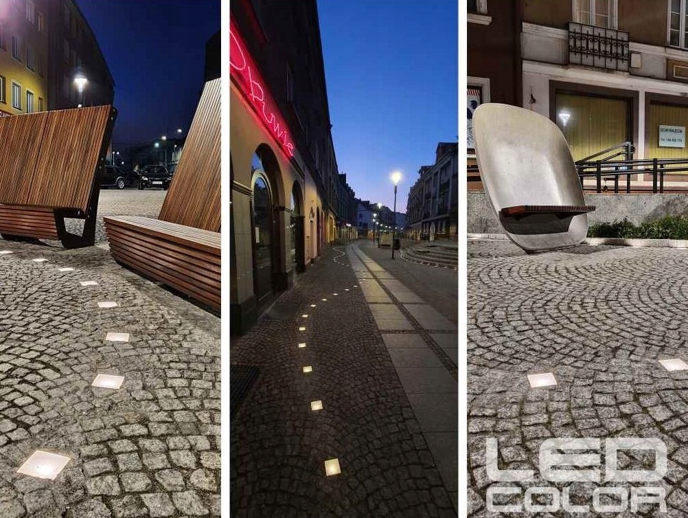 10x Świecąca Kostka Brukowa LED Piccola RGB Długość 9 cm