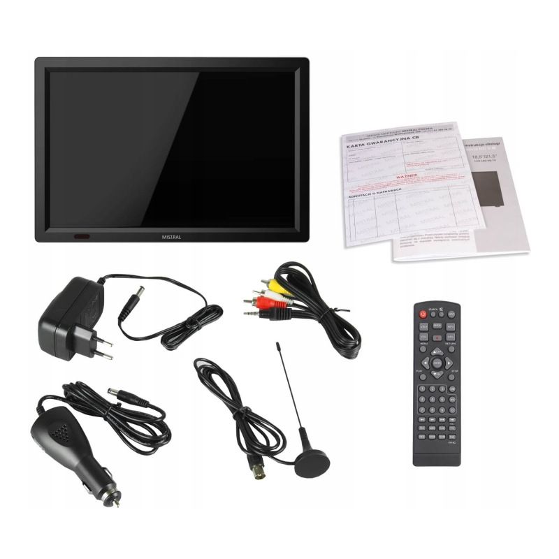 Telewizor przenośny 16" Mistral DVB-T2 12V/24V/230V Hdmi In akumulator