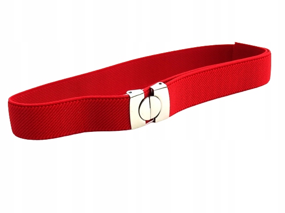 Pasek dziecięcy do spodni kolorowy z gumą CZERWONY