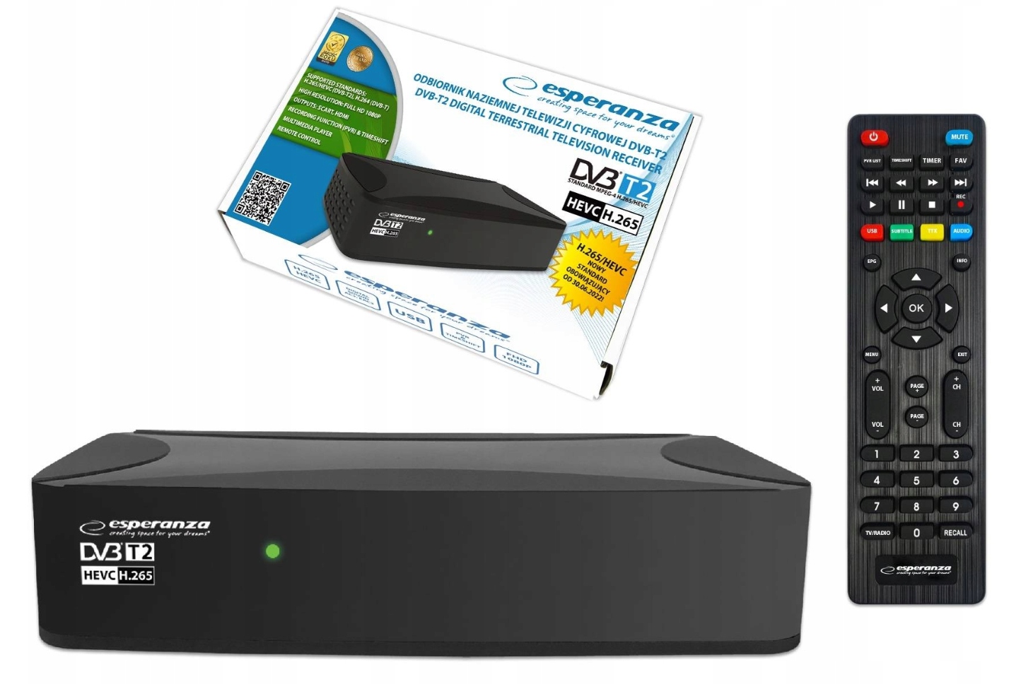 Tuner DVB-T2 Esperanza EV108R