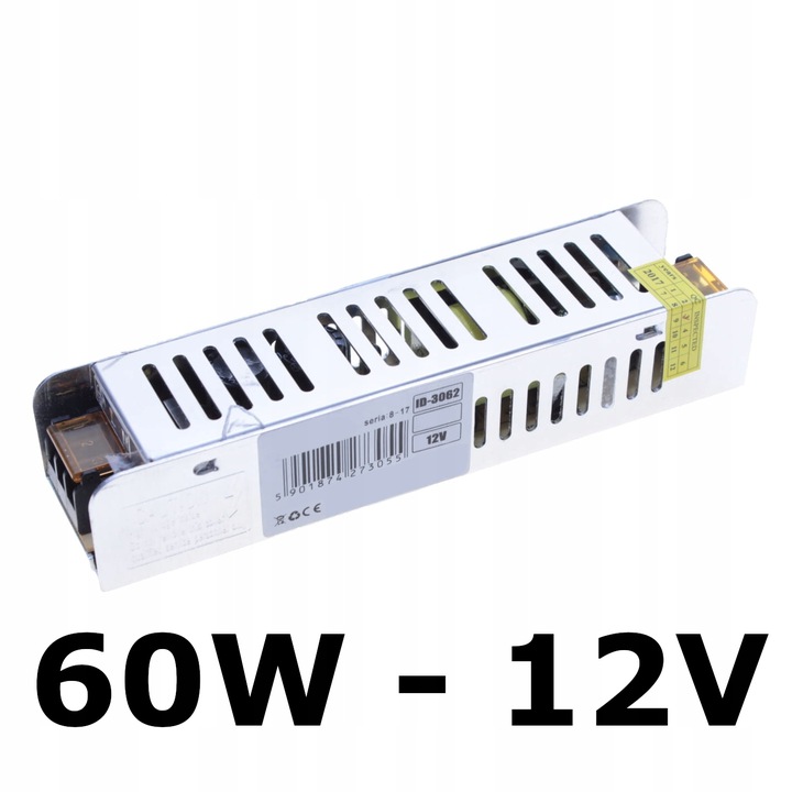 

Zasilacz modułowy do taśm Led Slim Cctv 12V 60W
