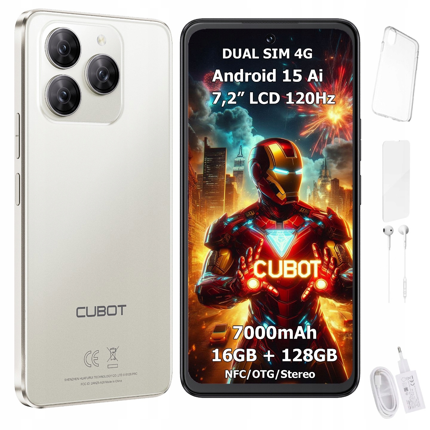 Smartfón Cubot Note 60 Android 15 16/128GB Nfc Dual Sim 4G 7,2" puzdro