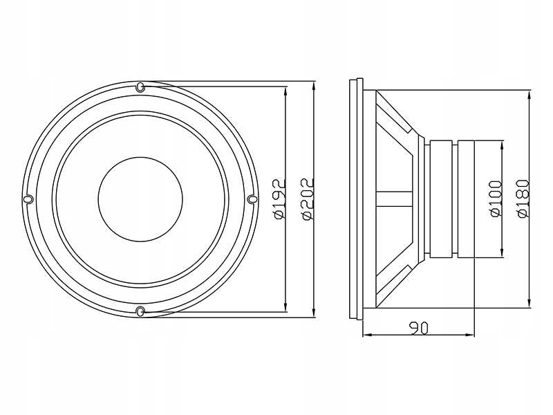GŁOŚNIK UNIWERSALNY NISKOTONOWY 8'' 300W 8 Ohm Model GDN-20