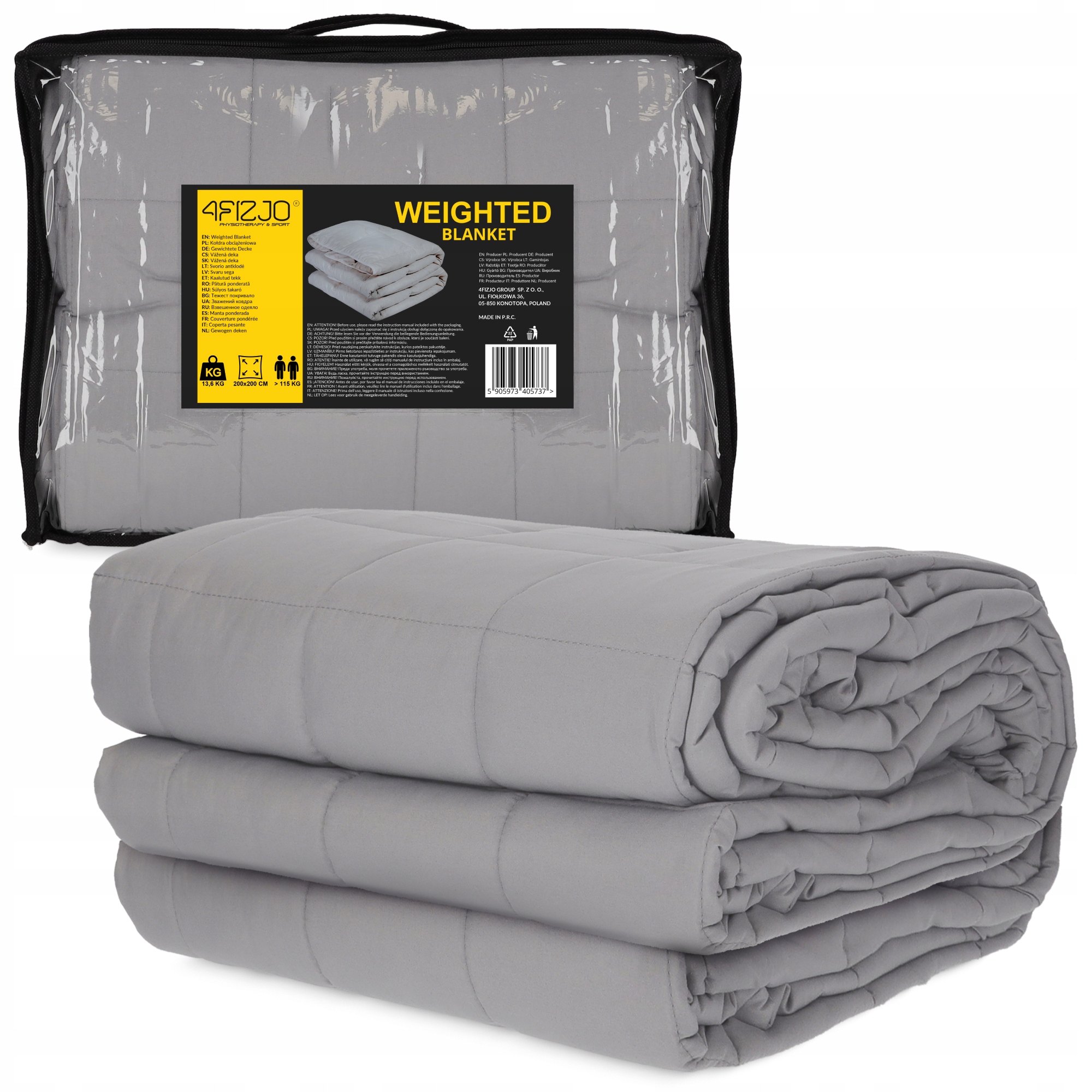 Kołdra Obciążeniowa Koc Sensoryczny Dla Dzieci I Dorosłych 220x200cm 13,6kg