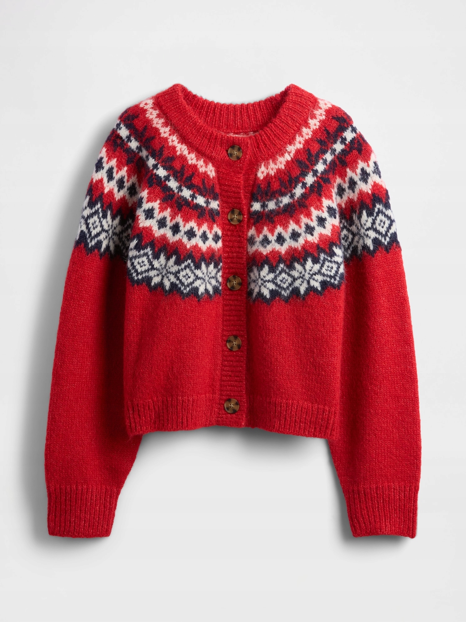 Gap Oversize kardigan Fair Isle s příměsí vlny