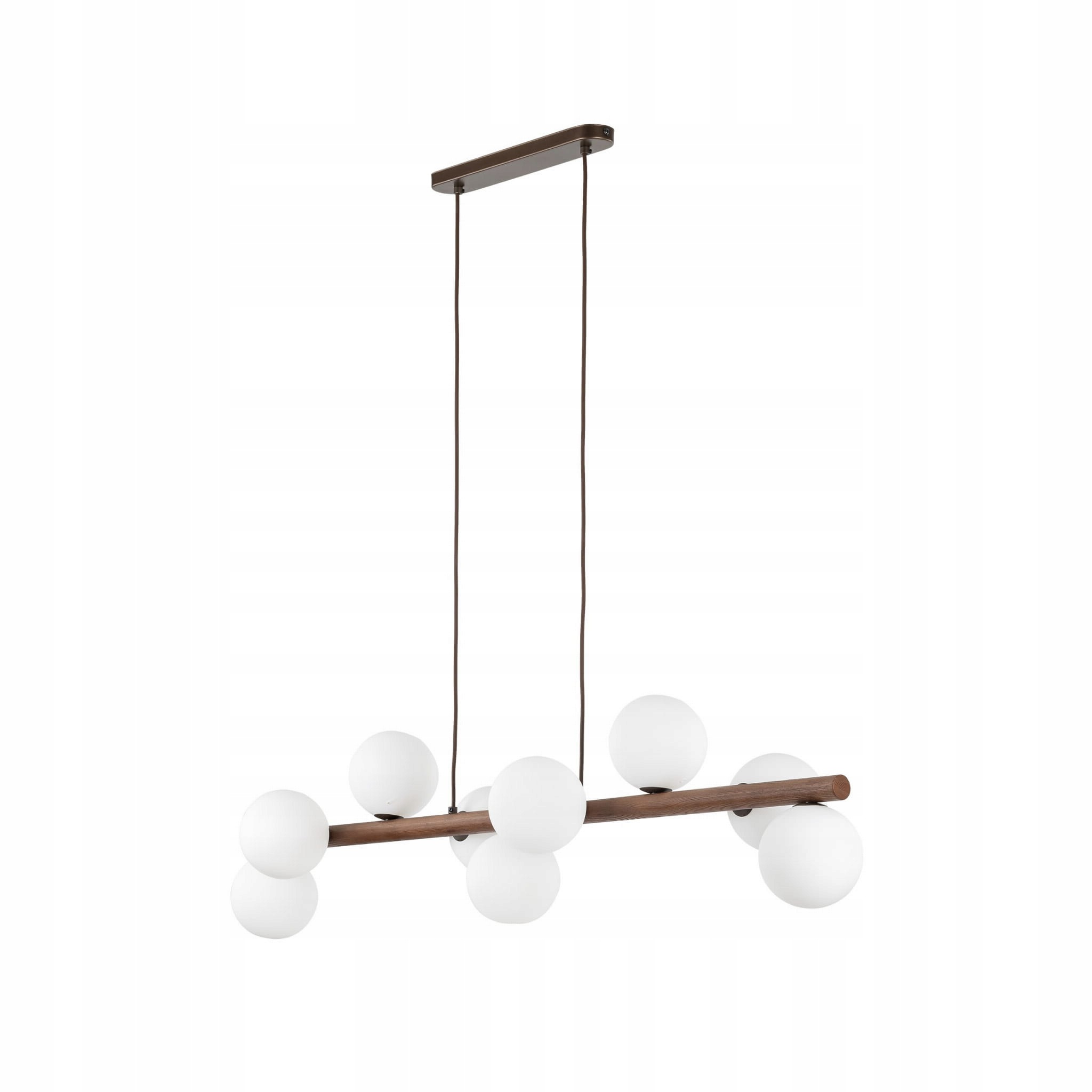 Lampa Wisząca Nad Stół Białe Szklane Kule Drewno Tk Lighting Estera 10273