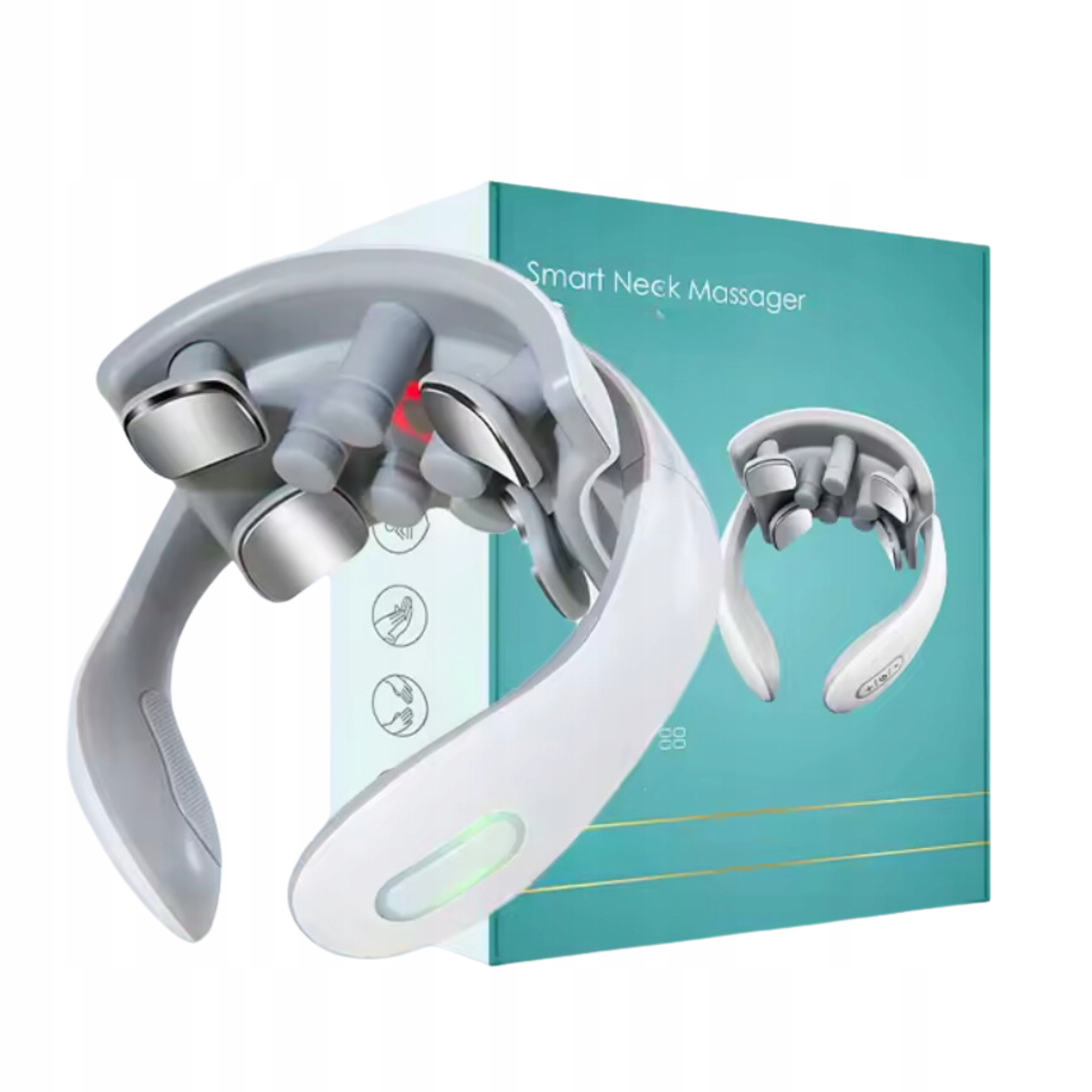 Masażer Szyi Sztywność Karku Ból 9 Głowic Grzanie 5 Programów