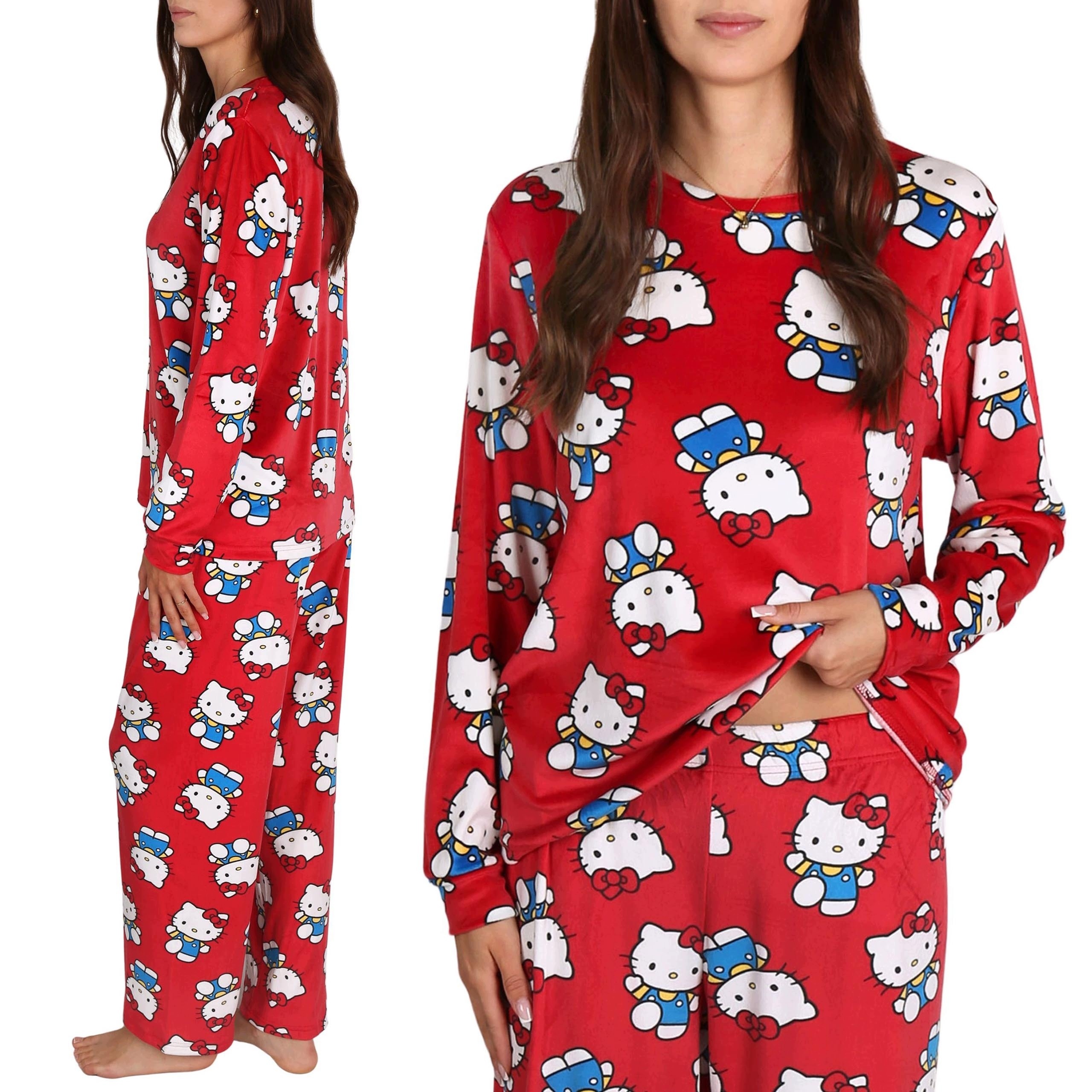 Hello Kitty Velurové dvoudílné pyžamo, Teplé pyžamo, dlouhé kalhoty Xs