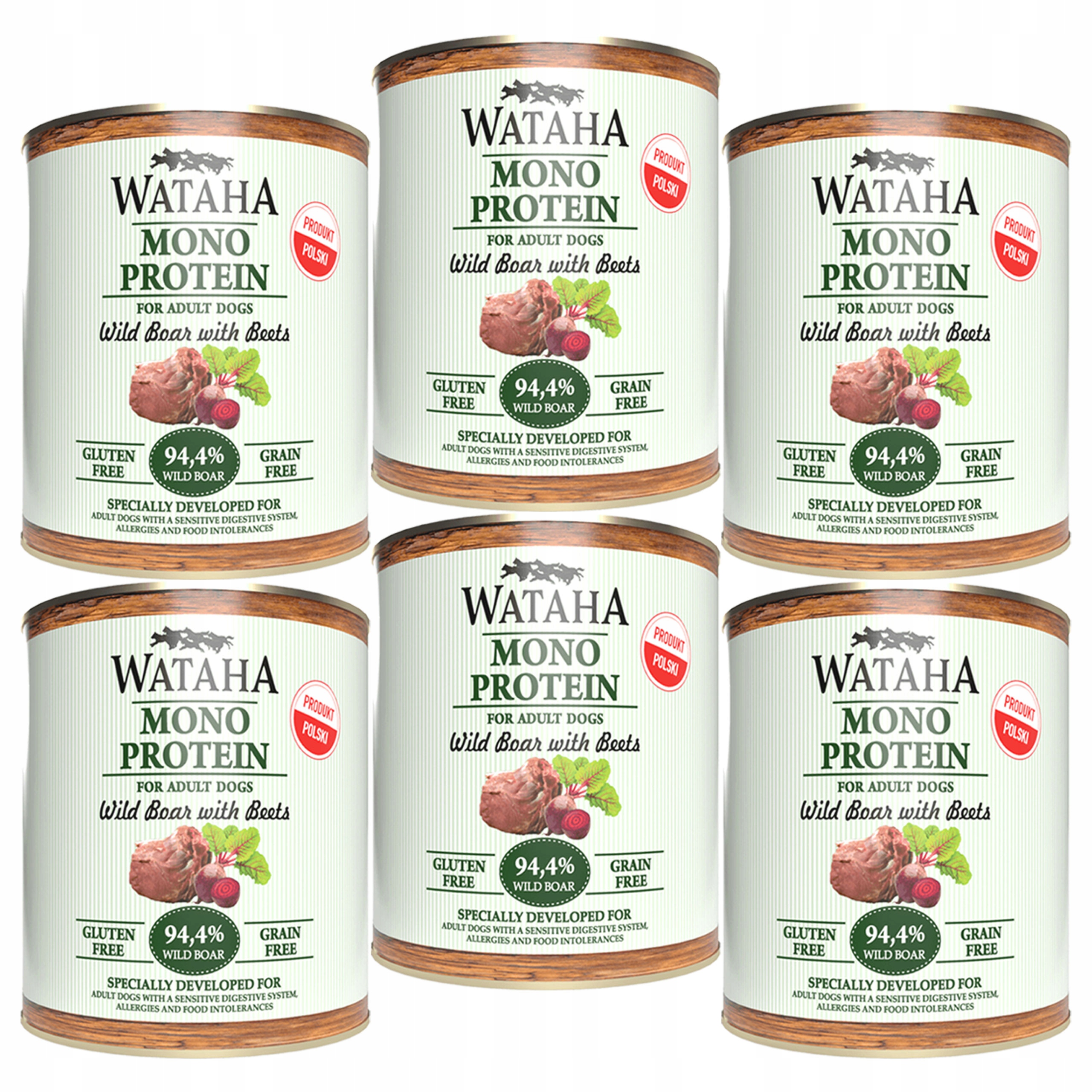 Wataha Mono Protein Adult krmivo pro psy Divočák s červenou řepou 6 x 800 g
