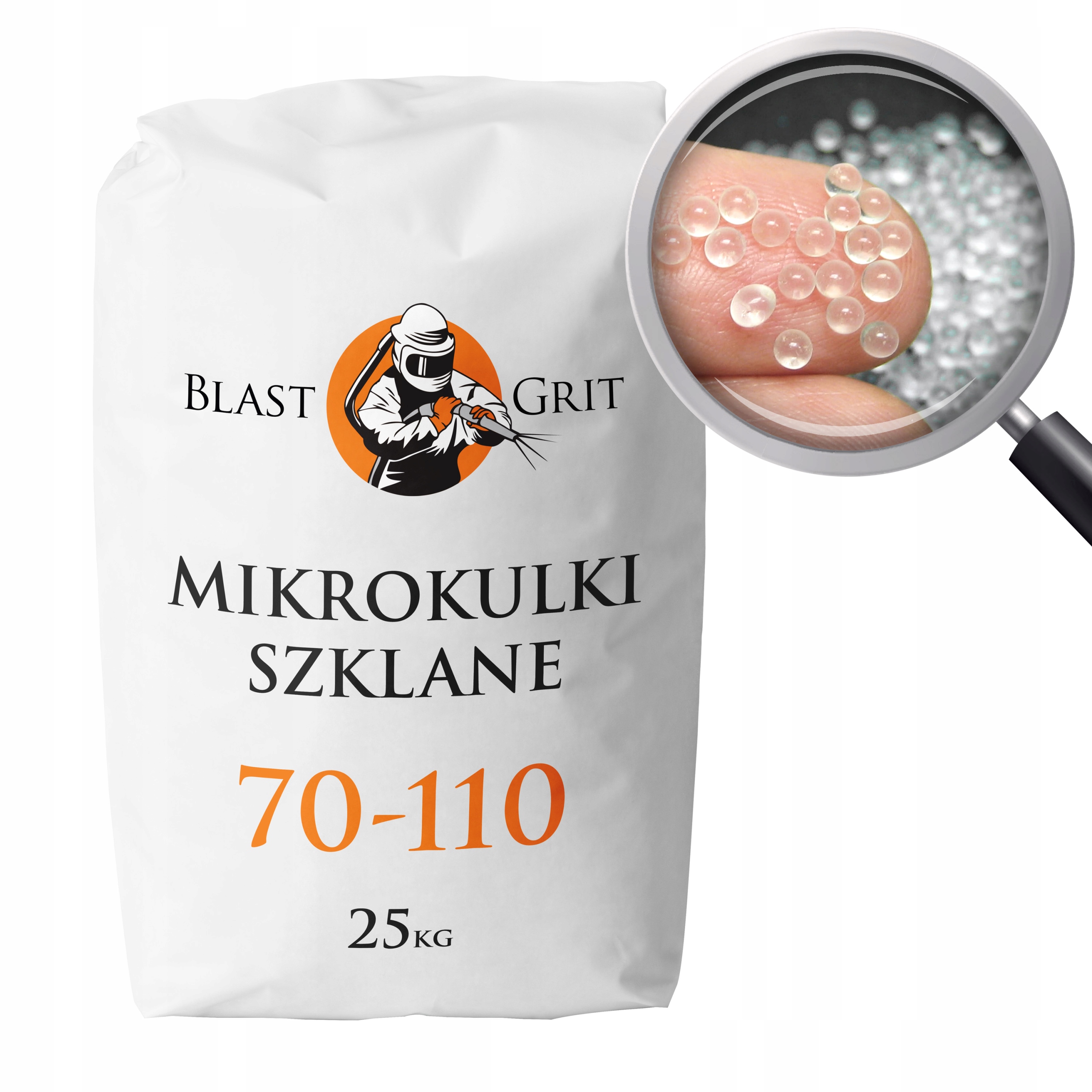 Skleněné mikrokuličky 70 110 µm 25 kg, sklíčko do pískovačky, skleněné kuličky