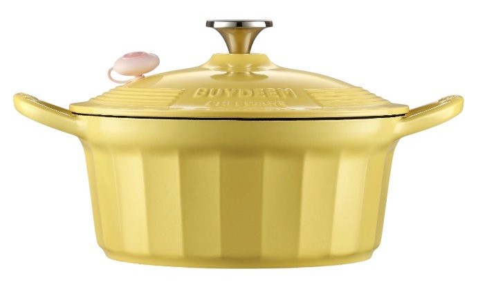BUYDEEM Emaliowane naczynie żeliwne 3,9L, CP551, Mellow Yellow — 5