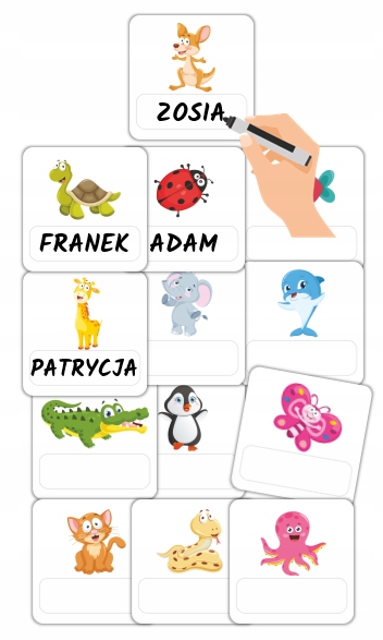 

Znaczki Do Szafek Zwierzątka (30 szt.) kropki