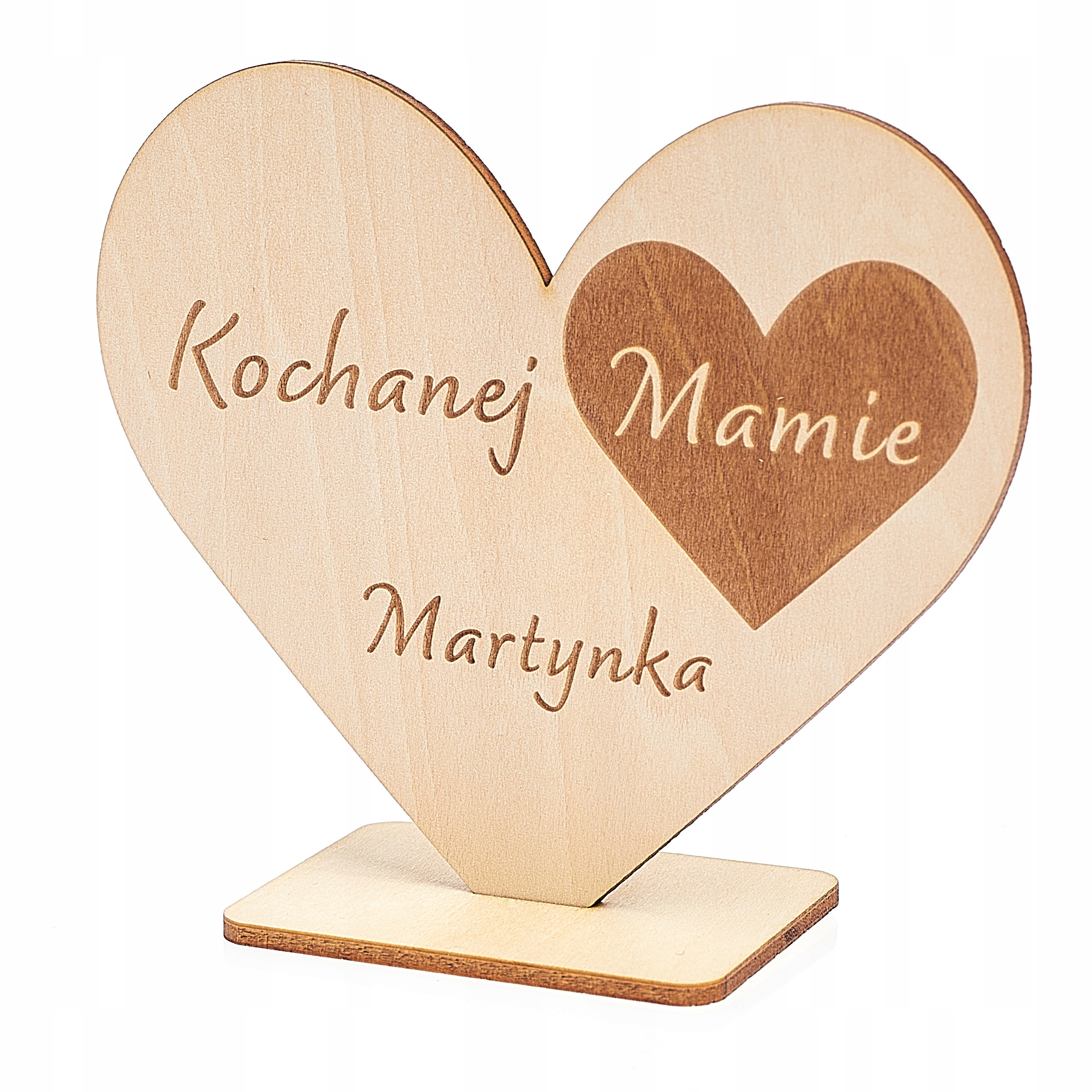 

Dzień Mamy Matki Serce Drewniane Grawer