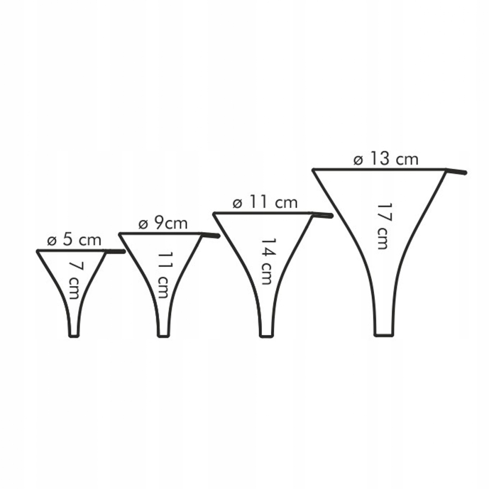 LEJKI KUCHENNE plastikowe z sitkiem TESCOMA 4 szt. K3 Średnica 130 mm