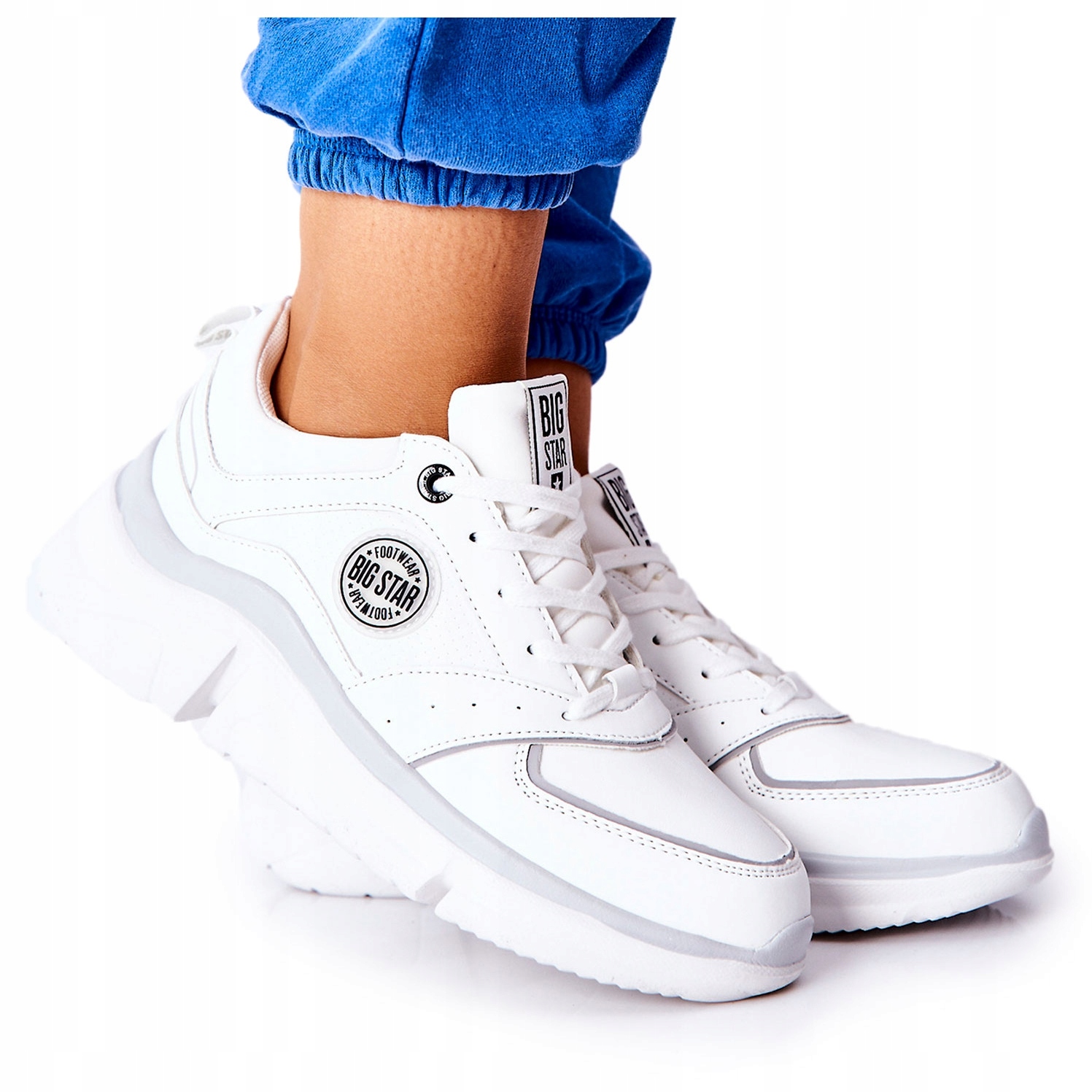 

Białe Skóra ekologiczna Buty Big Star r.38