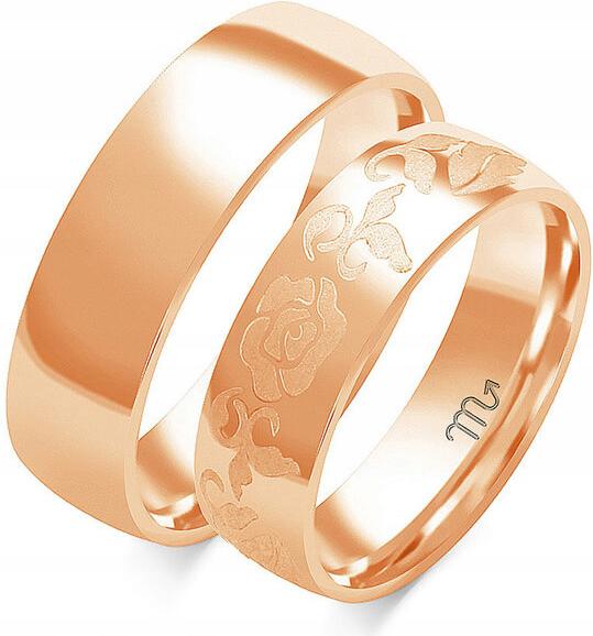Zlaté snubní prsteny na svatba pro pár z roku 585, 35 36 37, módní svatební kolekce
