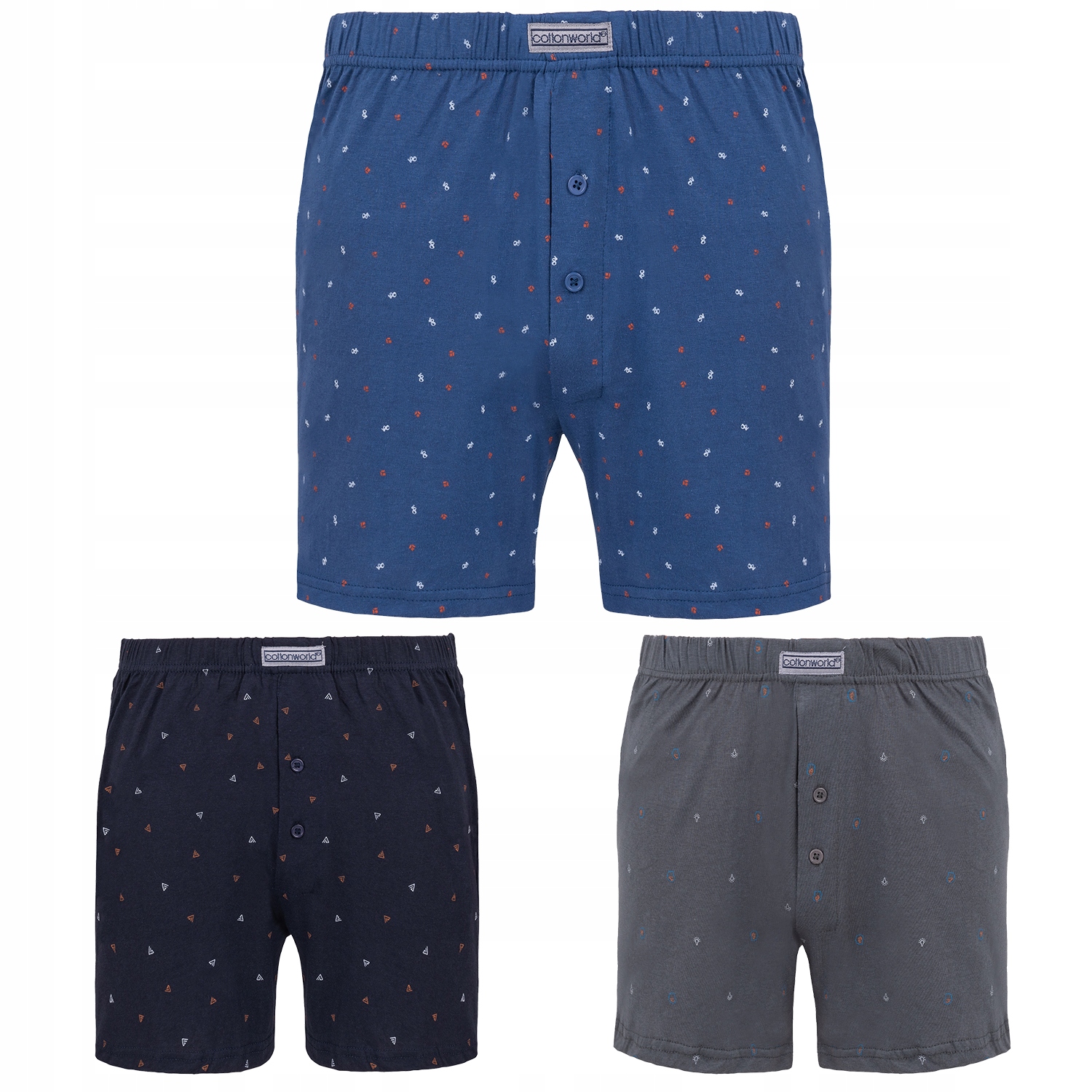 

3x Bokserki Luźne Bawełna 100% Cotton World 3XL