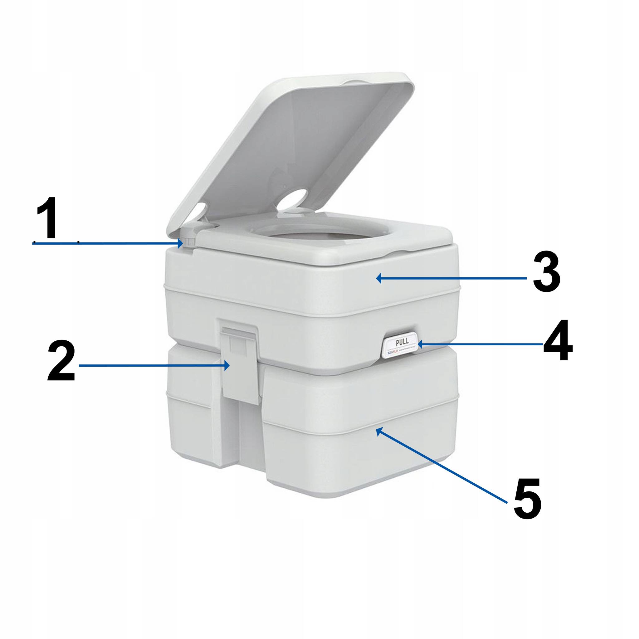 TOALETA WC IDEALNA TURYSTYCZNA+SPŁUCZKA+ZBIORNIK Model Portable Toilet 20L