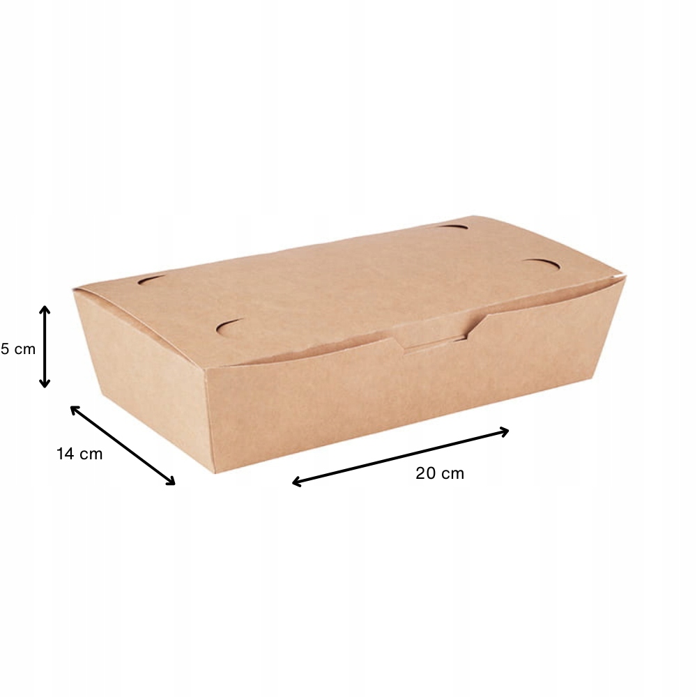 PAPIEROWY POJEMNNIK NA PRZEKĄSKI | 100% recykling EKO | 20x14x5cm 100 szt. EAN (GTIN) 5905741129575