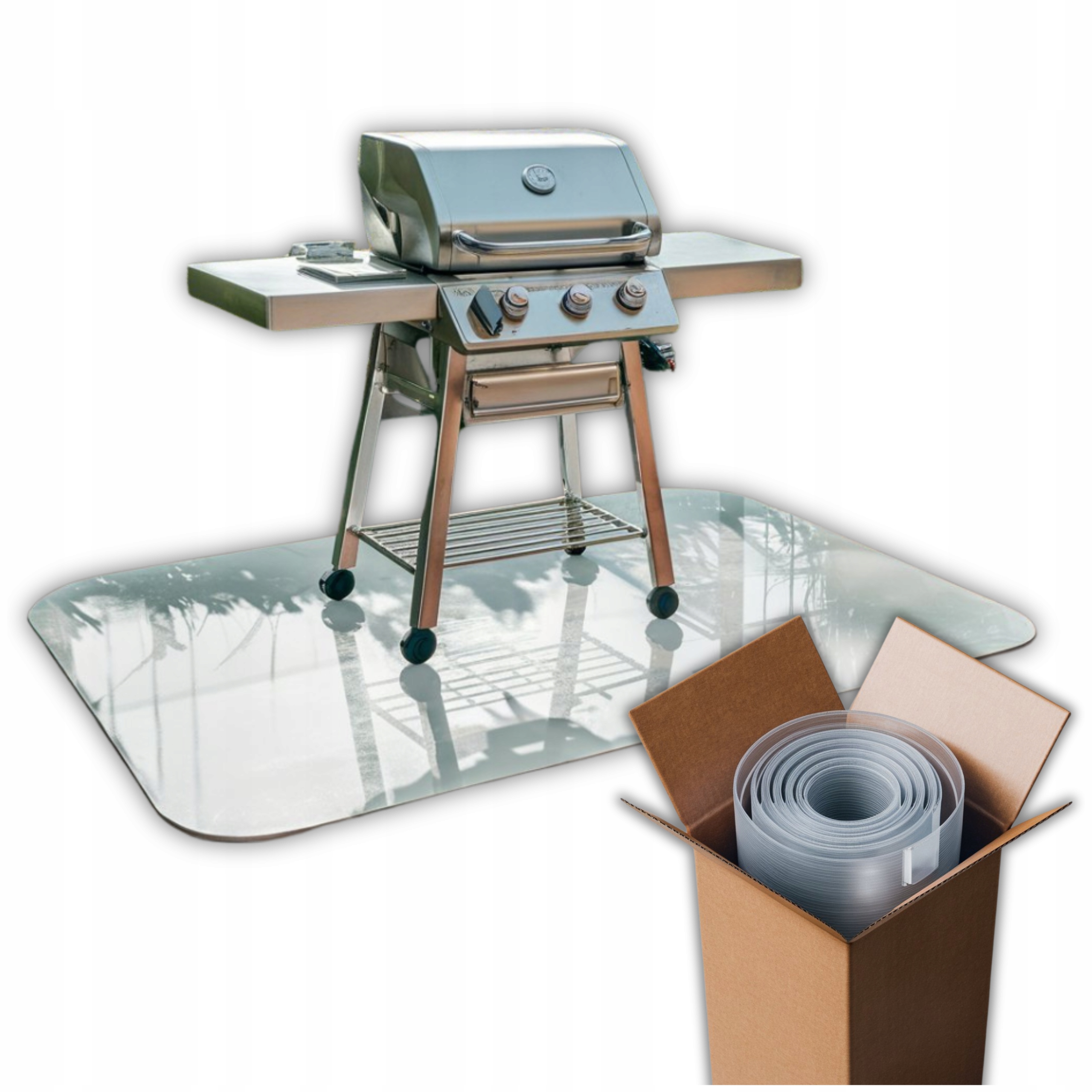 Ochranná Podložka na gril 120x80 Grilování průhledná Pvc